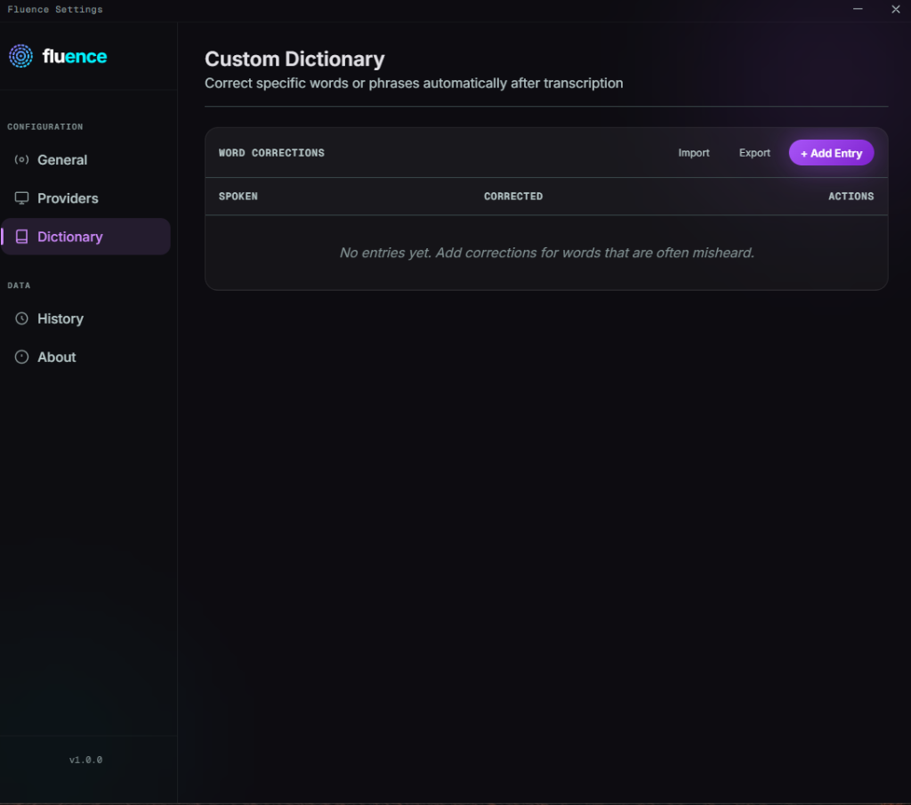 Custom Dictionary